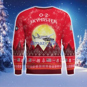 Cessna O-2 Skymaster O2 Aircraft Moonlight Red Color Ugly Christmas Sweater Christmas Gift Product Photo 3
