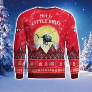 MH-6 Little Bird MH6 Aircraft Moonlight Red Color Ugly Christmas Sweater Christmas Gift Product Photo 3