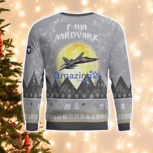 F-111A Aardvark Vietnam War F111A Aircraft Moonlight And Mountain Pattern Ugly Christmas Sweater Aircraft Lovers Christmas Gift Product Photo 3