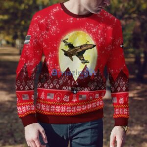 Northrop F-5 F5 Aircraft Moonlight Red Color Ugly Christmas Sweater Christmas Gift Product Photo 4