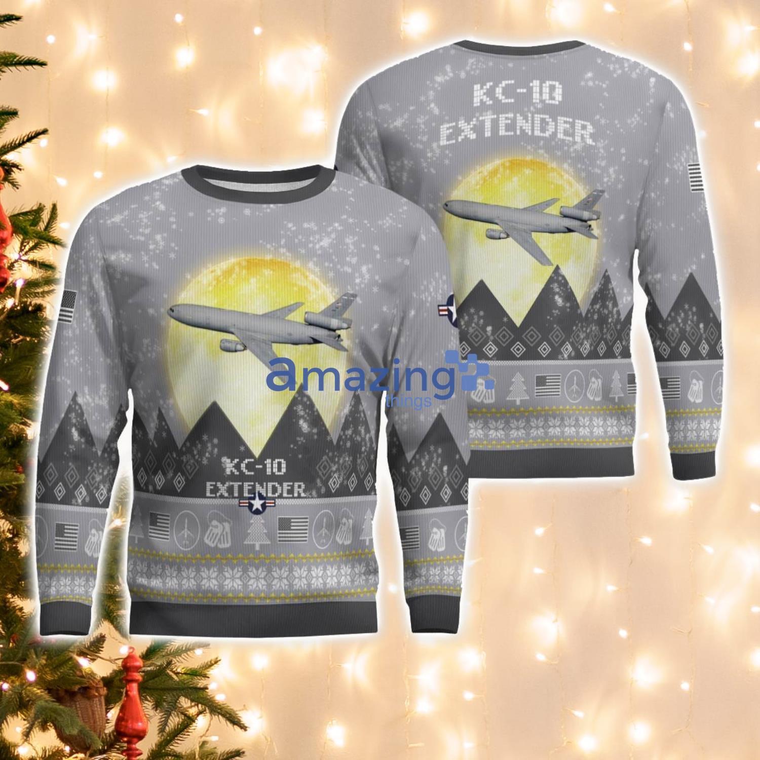 KC-10 Extender KC10 Aircraft Moonlight And Mountain Pattern Ugly Christmas Sweater Aircraft Lovers Christmas Gift KC-10 Extender KC10 Aircraft Moonlight And Mountain Pattern Ugly Christmas Sweater Aircraft Lovers Christmas Gift Product Photo 1