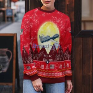 Northrop Grumman MQ-4C Triton MQ4C Aircraft Moonlight Red Color Ugly Christmas Sweater Christmas Gift Product Photo 5