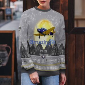 Fairchild PT 26 PT26 Aircraft Moonlight And Mountain Pattern Ugly Christmas Sweater Aircraft Lovers Christmas Gift image Fairchild PT-26 PT26 Aircraft Moonlight And Mountain Pattern Ugly Christmas Sweater Aircraft Lovers Christmas Gift Product Photo 5
