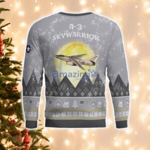 A-3 Skywarrior A3 Aircraft Moonlight And Mountain Pattern Ugly Christmas Sweater Aircraft Lovers Christmas Gift Product Photo 3