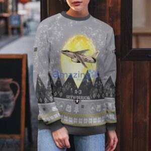 A-3 Skywarrior A3 Aircraft Moonlight And Mountain Pattern Ugly Christmas Sweater Aircraft Lovers Christmas Gift Product Photo 5