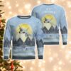 A-7 Corsair II A7 Light Blue Aircraft Moonlight 3D Ugly Christmas Sweater Christmas Gift