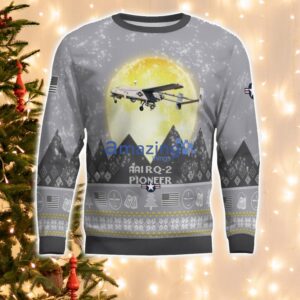 AAI RQ-2 Pioneer RQ2 Aircraft Moonlight And Mountain Pattern Ugly Christmas Sweater Aircraft Lovers Christmas Gift Product Photo 2