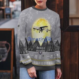 AAI RQ-2 Pioneer RQ2 Aircraft Moonlight And Mountain Pattern Ugly Christmas Sweater Aircraft Lovers Christmas Gift Product Photo 5