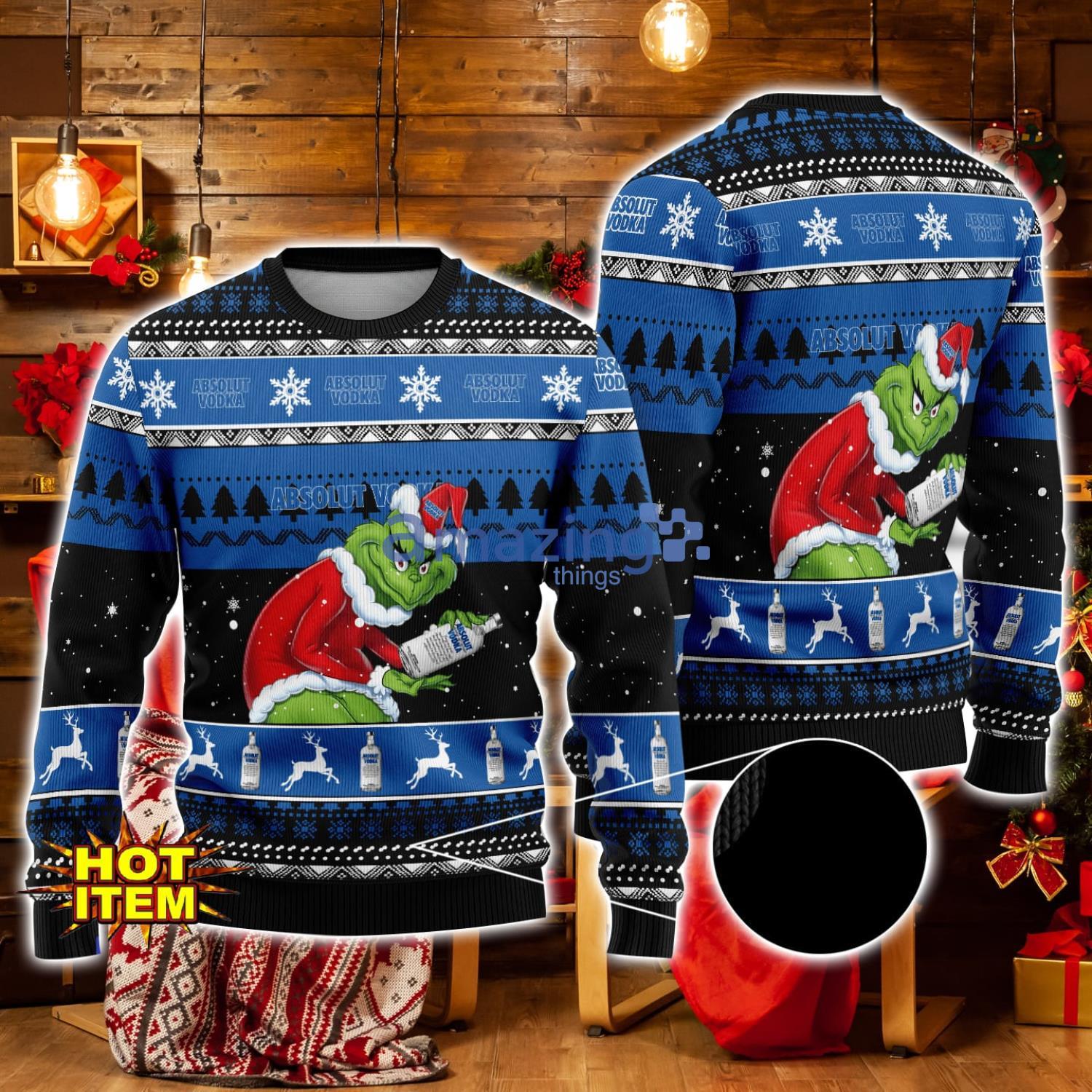 Absolut Vodka Grinch Hug Logo Ugly Christmas Sweater Christmas Gift For Men And Women image Absolut Vodka Grinch Hug Logo Ugly Christmas Sweater Christmas Gift For Men And Women Product Photo 1