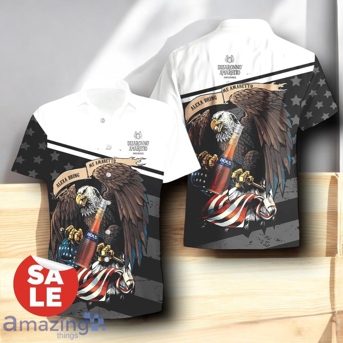 Amaretto Eagle American Flag Hawaiian Shirt & Shorts Combo For Men Women image Amaretto Eagle American Flag Hawaiian Shirt & Shorts Combo For Men Women Product Photo 1