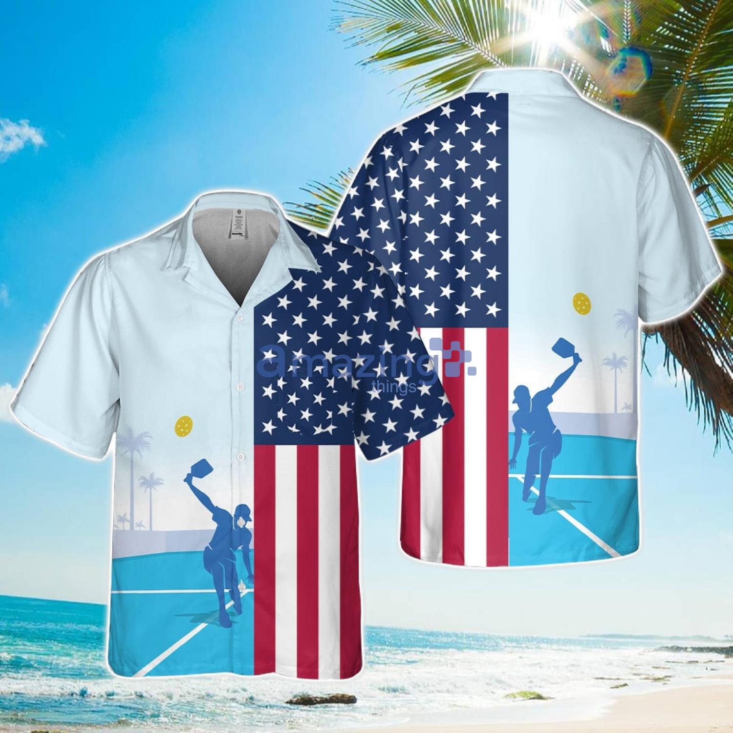 American Flag USA Patriotic Pickleball Aloha Hawaiian Shirt Summer Holiday Gift image American Flag USA Patriotic Pickleball Aloha Hawaiian Shirt Summer Holiday Gift Product Photo 1