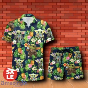 Angry Orchard Beer Baby Yoda Tropical Flowery Hawaiian Shirt & Short Product Photo 1