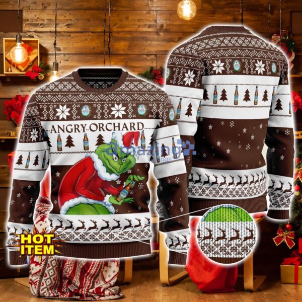 Angry Orchard Grinch Hug Logo Ugly Christmas Sweater Christmas Gift For Men And Women Product Photo 1