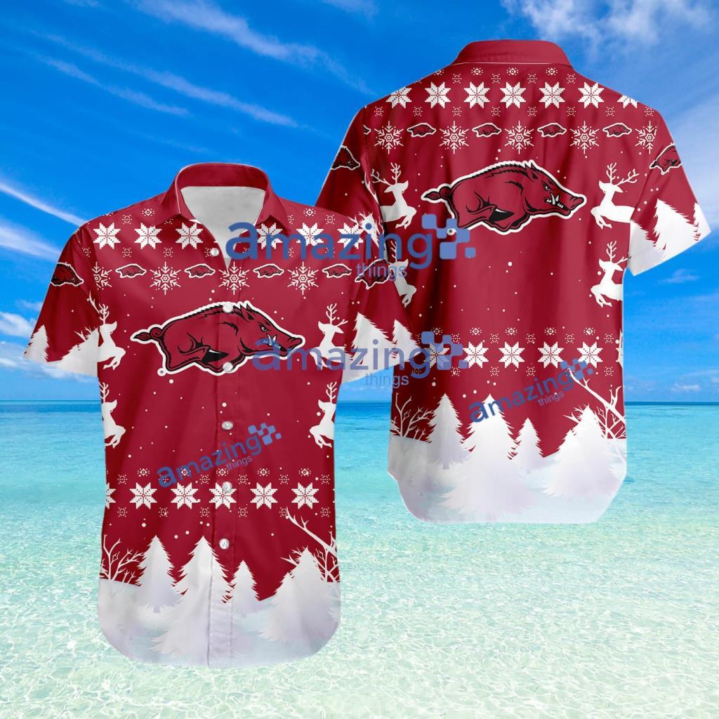 Arkansas Razorbacks NCAA Logo Sport Christmas Pattern Hawaiian Shirt image Arkansas Razorbacks NCAA Logo Sport Christmas Pattern Hawaiian Shirt Product Photo 1