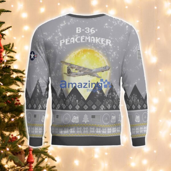 B-36 Peacemaker B36 Aircraft Moonlight And Mountain Pattern Ugly Christmas Sweater Aircraft Lovers Christmas Gift Product Photo 2