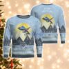 B-58 Hustler B58 Light Blue Aircraft Moonlight 3D Ugly Christmas Sweater Christmas Gift