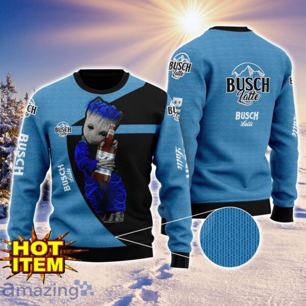 Baby Groot Hug Busch Latte Ugly Christmas 3D Sweater All Over Print Product Photo 1