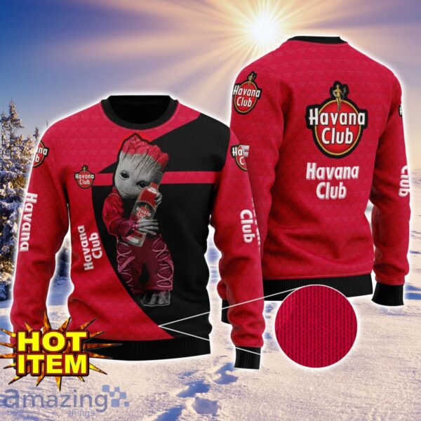 Baby Groot Hug Havana Club Ugly Christmas 3D Sweater All Over Print Product Photo 1