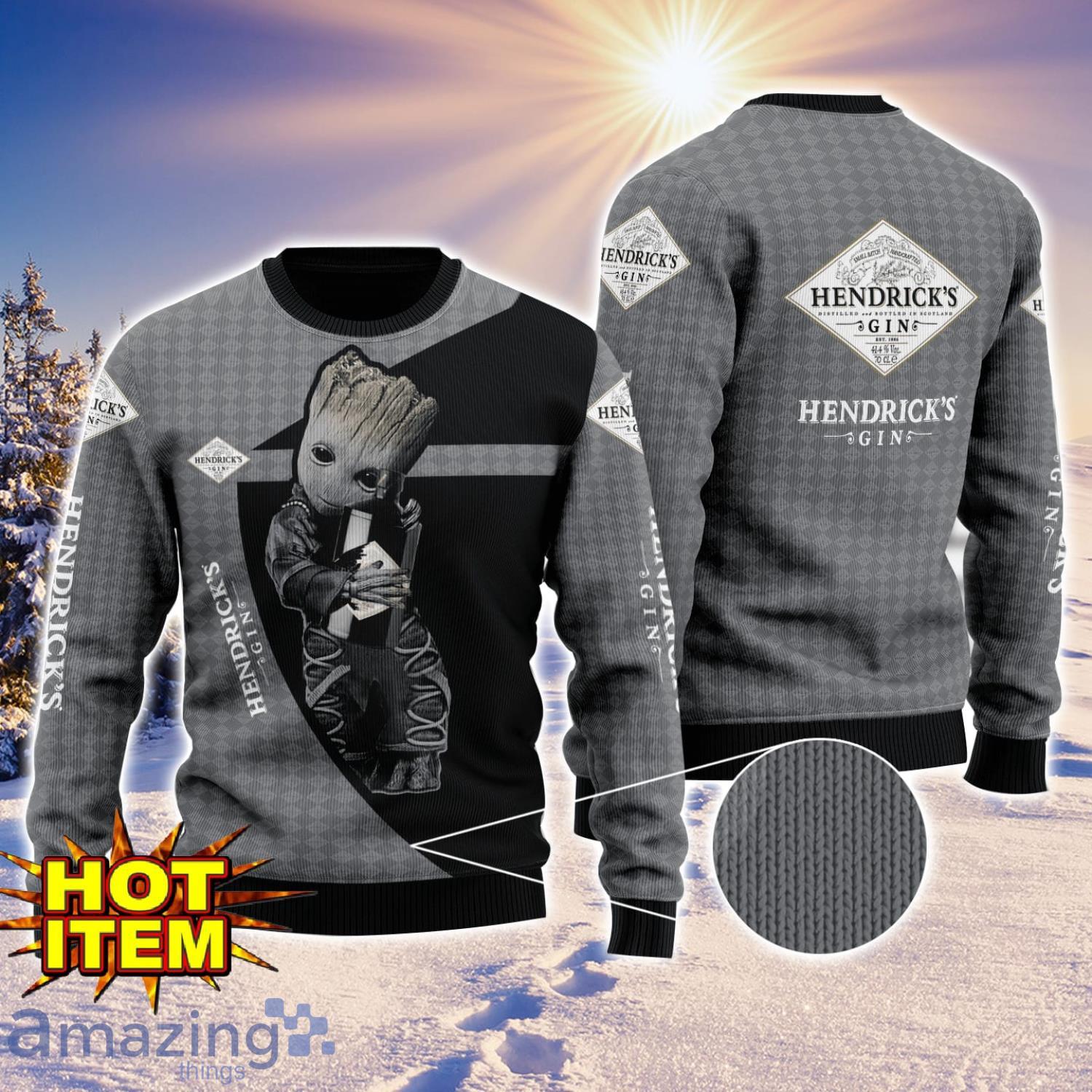 Baby Groot Hug Hendrick's Ugly Christmas 3D Sweater All Over Print image Baby Groot Hug Hendrick's Ugly Christmas 3D Sweater All Over Print