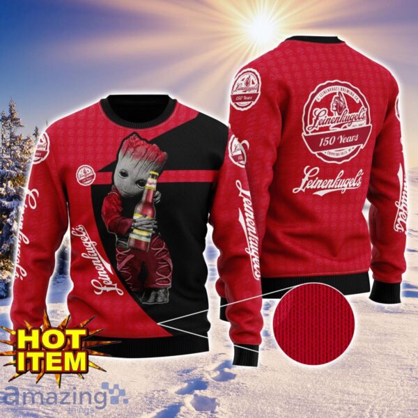 Baby Groot Hug Leinenkugel's Ugly Christmas 3D Sweater All Over Print Product Photo 1