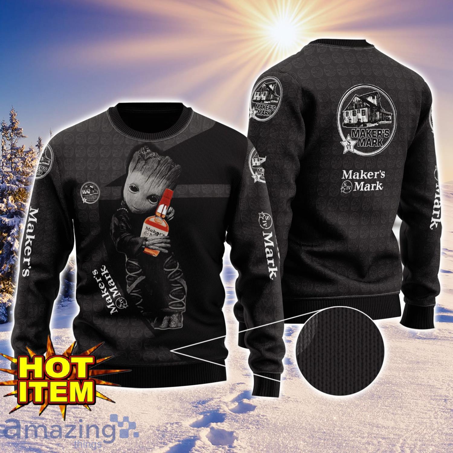 Baby Groot Hug Maker's Mark Ugly Christmas 3D Sweater All Over Print image Baby Groot Hug Maker's Mark Ugly Christmas 3D Sweater All Over Print