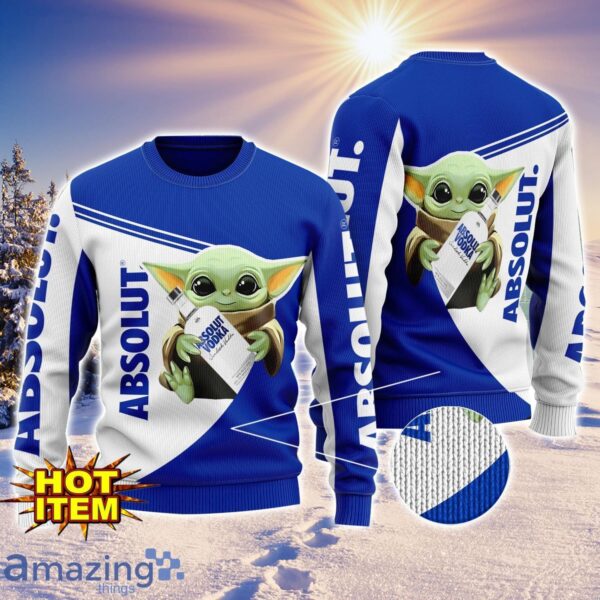 Baby Yoda Absolut Vodka AOP Ugly Christmas Sweater Unisex For Men And Women Product Photo 1