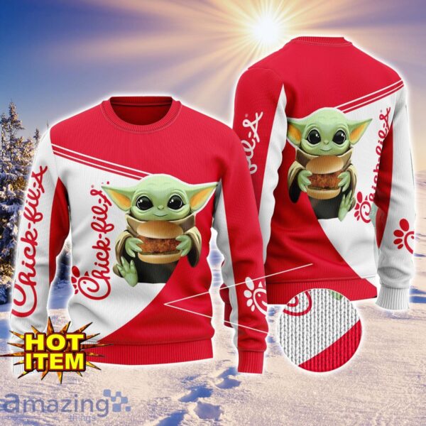 Baby Yoda Chick-fil-A AOP Ugly Christmas Sweater Unisex For Men And Women Product Photo 1