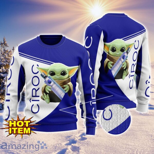 Baby Yoda Ciroc Vodka AOP Ugly Christmas Sweater Unisex For Men And Women Product Photo 1
