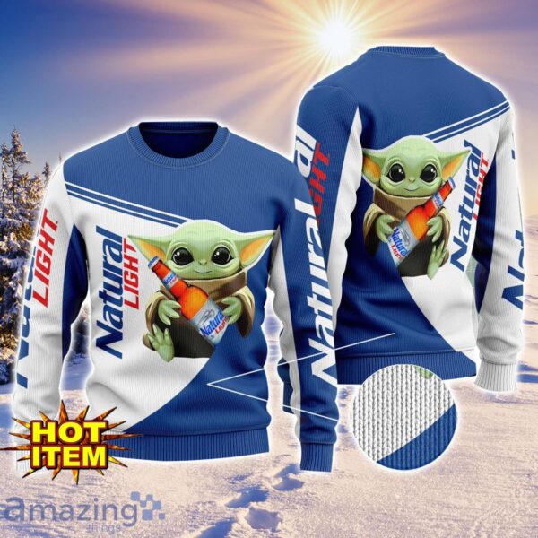 Baby Yoda Natural Light AOP Ugly Christmas Sweater Unisex For Men And Women Product Photo 1