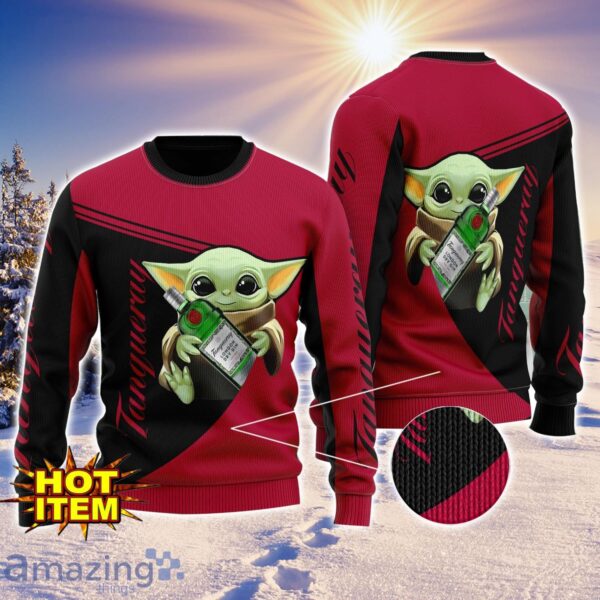 Baby Yoda Tanqueray AOP Ugly Christmas Sweater Unisex For Men And Women Product Photo 1