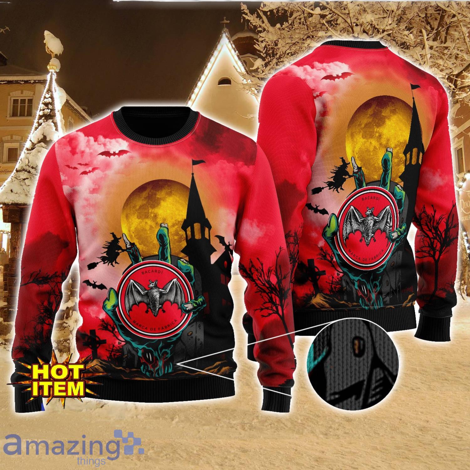 Bacardi Rum Halloween 3D Sweater Halloween Gift For Men And Women image Bacardi Rum Halloween 3D Sweater Halloween Gift For Men And Women Product Photo 1
