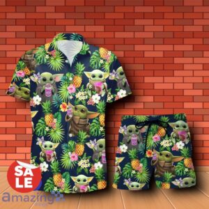 Baskin-Robbins Baby Yoda Tropical Flowery Hawaiian Shirt & Short Product Photo 1