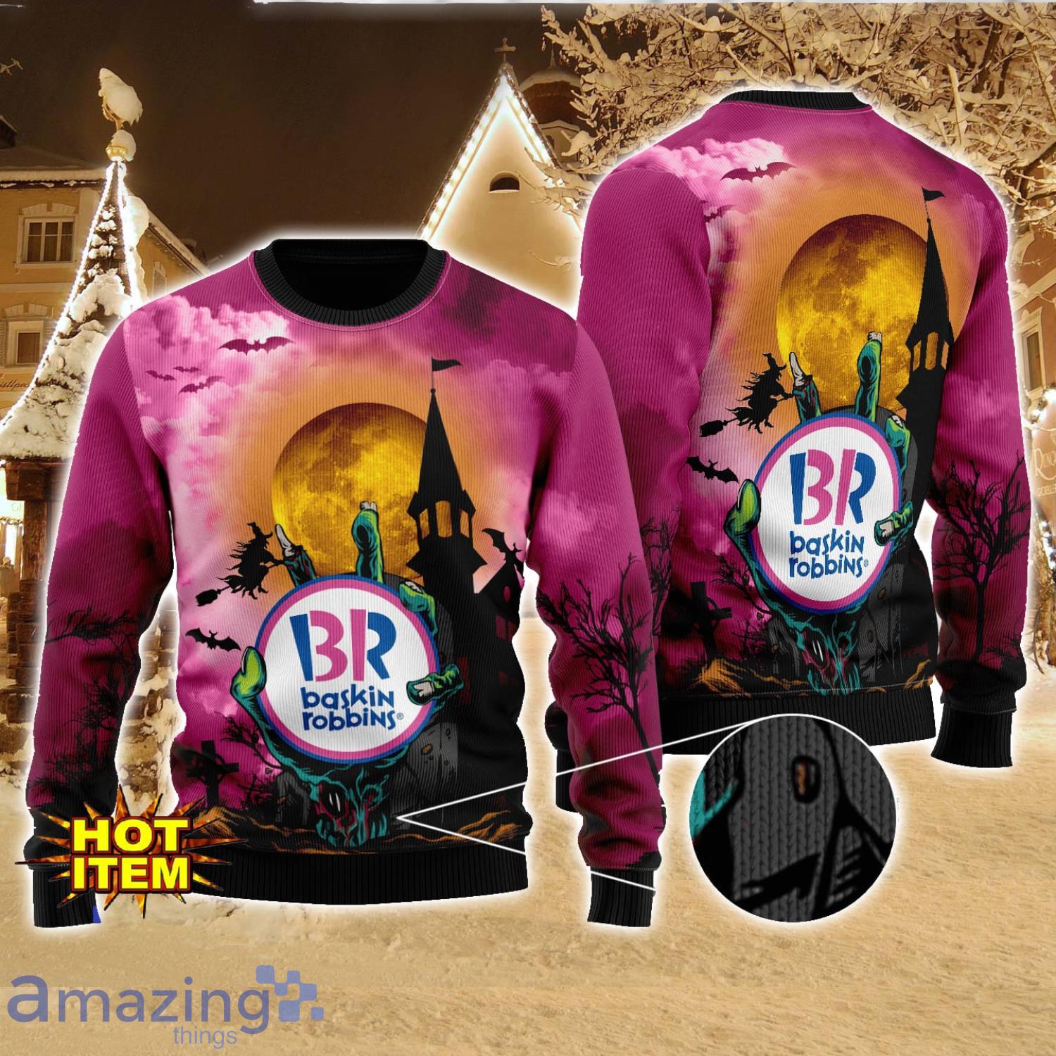 Baskin Robbins Halloween 3D Sweater Halloween Gift For Men And Women image Baskin Robbins Halloween 3D Sweater Halloween Gift For Men And Women Product Photo 1