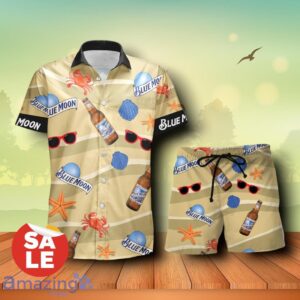 Blue Moon Beer Summer Seafood Combo Trending Hawaiian Shirt & Shorts For Men Women Product Photo 1