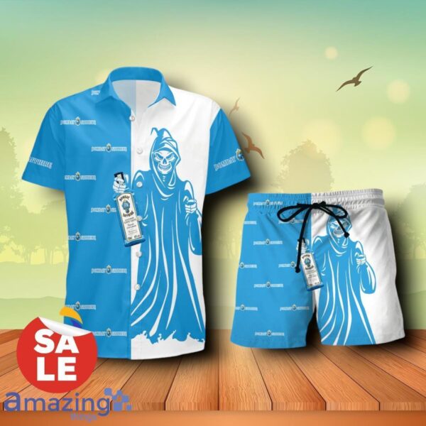 Bombay Sapphire Death Halloween Combo Trending Hawaiian Shirt & Shorts For Men Women Product Photo 2