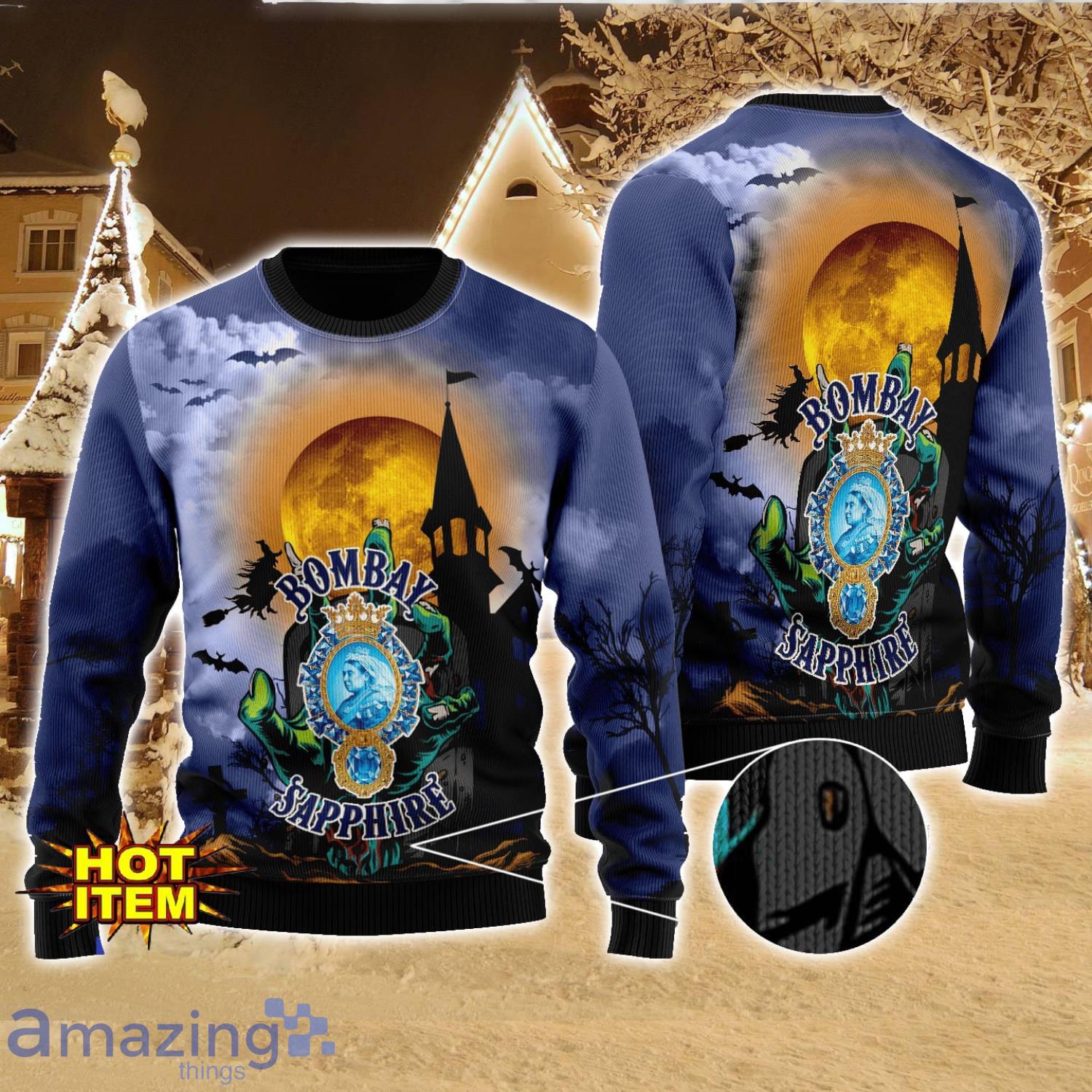 Bombay Sapphire Halloween 3D Sweater Halloween Gift For Men And Women image Bombay Sapphire Halloween 3D Sweater Halloween Gift For Men And Women Product Photo 1
