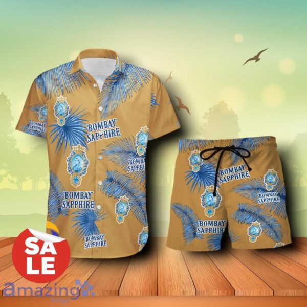 Bombay Sapphire Palm Leaves Summer Combo Trending Hawaiian Shirt & Shorts For Men Women Product Photo 1