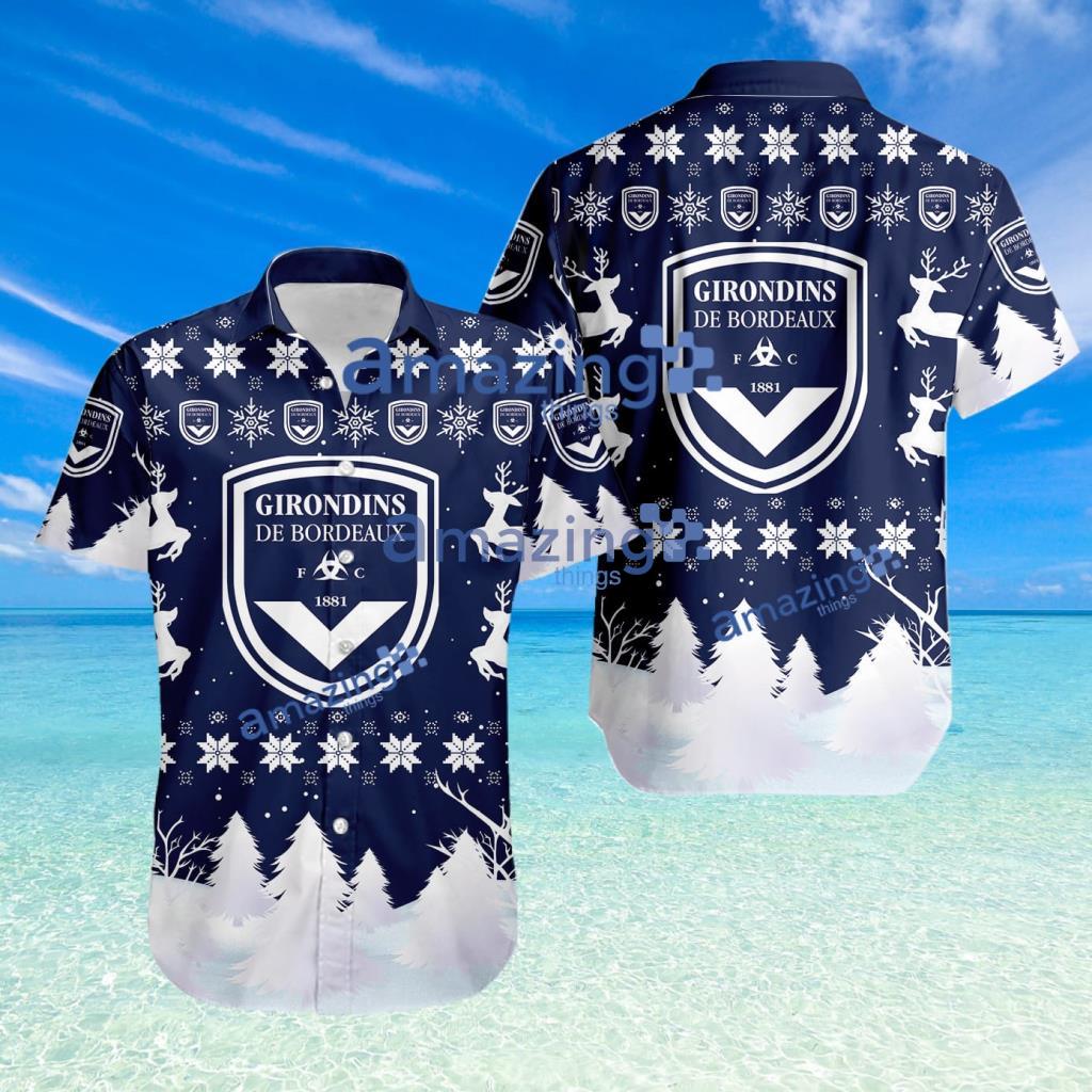 Bordeaux Logo Sport Christmas Pattern Hawaiian Shirt image Bordeaux Logo Sport Christmas Pattern Hawaiian Shirt Product Photo 1