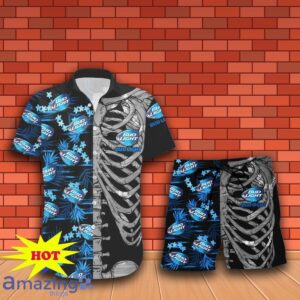 Bud Light Beer Button Skeleton Hawaiian Shirt And Short Gift Ideas For Men Women Product Photo 2