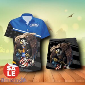 Bud Light Beer Eagle American Flag Combo Trending Hawaiian Shirt & Shorts For Men Women Product Photo 2