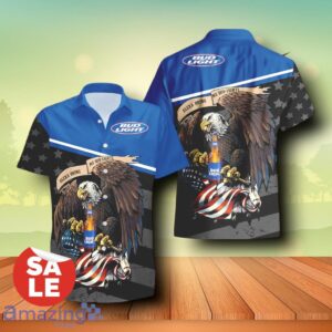 Bud Light Beer Eagle American Flag Combo Trending Hawaiian Shirt & Shorts For Men Women Product Photo 1