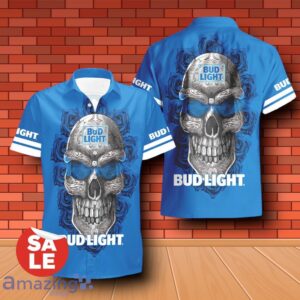 Bud Light Beer Sukull Rose 3D Hawaiian Shirt & Shorts For Men Women Product Photo 2