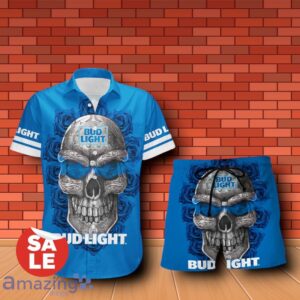 Bud Light Beer Sukull Rose 3D Hawaiian Shirt & Shorts For Men Women Product Photo 1