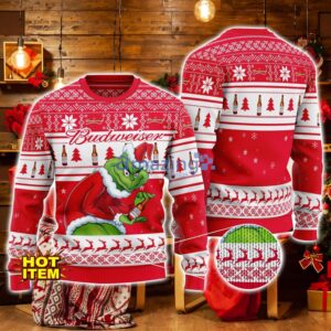 Budweiser Grinch Hug Logo Ugly Christmas Sweater Christmas Gift For Men And Women