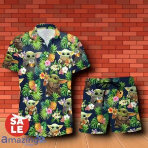Buffalo Trace Beer Baby Yoda Tropical Flowery Hawaiian Shirt & Short Product Photo 1