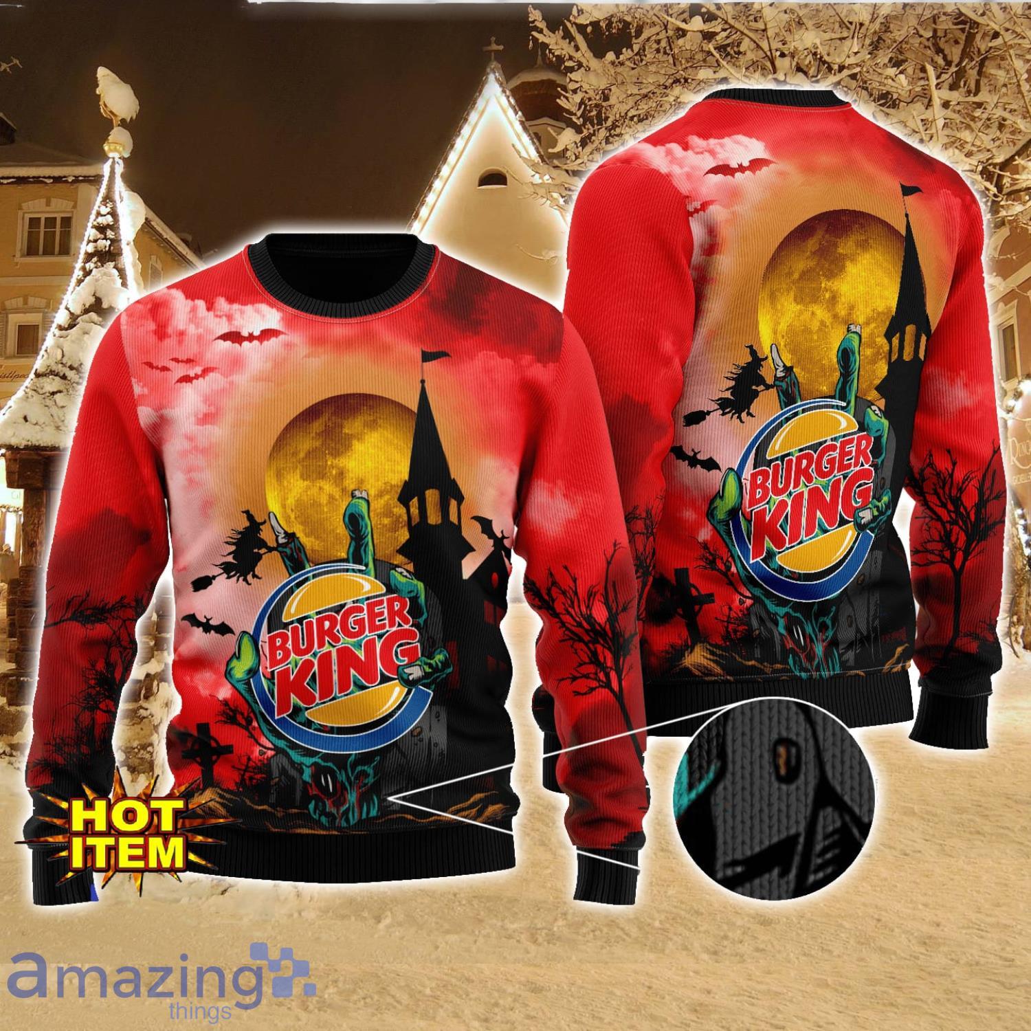 Burger King Halloween 3D Sweater Halloween Gift For Men And Women image Burger King Halloween 3D Sweater Halloween Gift For Men And Women Product Photo 1