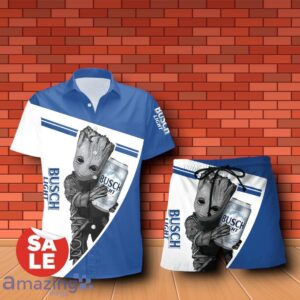 Busch Light Beer Groot Hug Combo Hawaiian Shirt & Shorts 3D Design For Men Women Product Photo 2