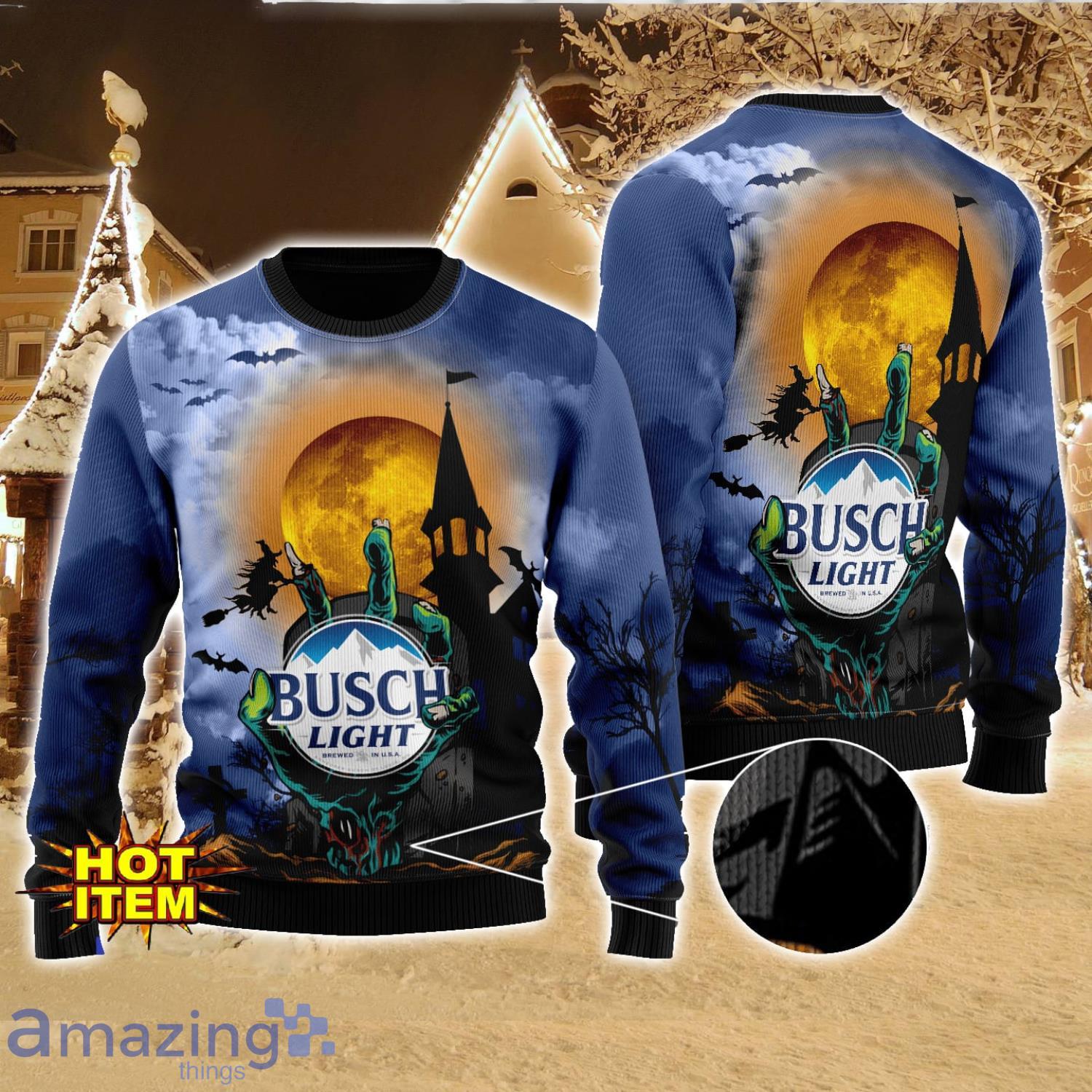Busch Light Halloween 3D Sweater Halloween Gift For Men And Women image Busch Light Halloween 3D Sweater Halloween Gift For Men And Women Product Photo 1