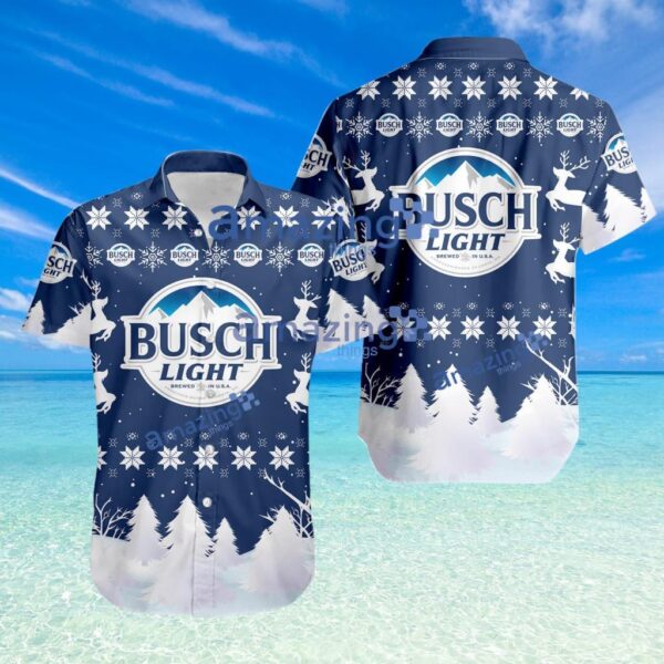 Busch light Logo Sport Christmas Pattern Hawaiian Shirt Product Photo 1