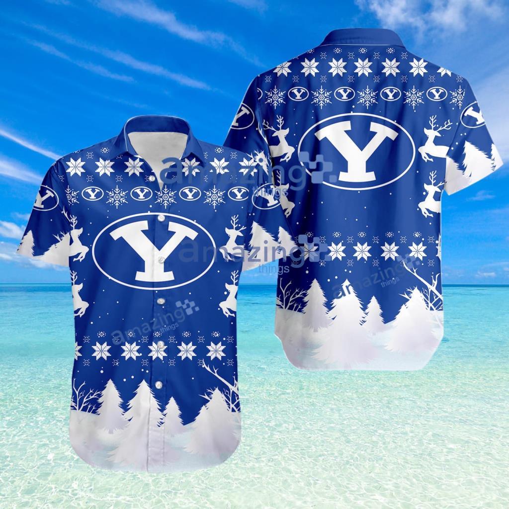 BYU Cougars NCAA Logo Sport Christmas Pattern Hawaiian Shirt image BYU Cougars NCAA Logo Sport Christmas Pattern Hawaiian Shirt Product Photo 1